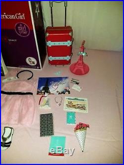 American Girl Doll GRACE Lot Suitcase, Opening Night Outfit, Welcome Gifts +++