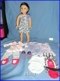 American Girl Doll JLY# 30 WITH NEW HEAD AND 6 EXTRA OUTFITS AWESOME LOT