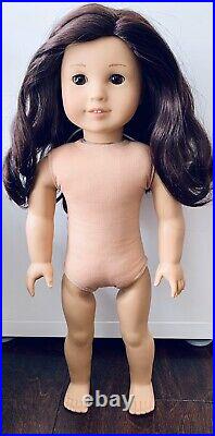 American Girl Doll Jess In Swim Outfit With Book EUC Brown Eyes Brown Hair Asian