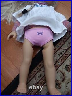 American Girl Doll JulieLOT retired meet + pajamas + casual outfit + DOG