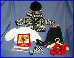 American Girl Doll KIRSTEN Winter Outfit Woolens Plus Red Boots Socks Retired
