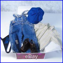 American Girl Doll KIT HOBO OVERALLS OUTFIT Cap Ascension Bag Shirt Boots AG Box
