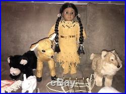 American Girl Doll Kaya, Dog Tatlo & Travois, Bear, Bunny, Deer, Pow Wow Outfit
