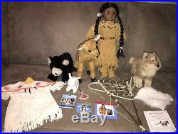 American Girl Doll Kaya, Dog Tatlo & Travois, Bear, Bunny, Deer, Pow Wow Outfit