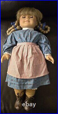 American Girl Doll Kirsten Larson Blond Hair, Blue Eyes -Meet Outfit+