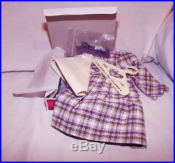 American Girl Doll Kirsten Plaid Promise Purple White Dress Outfit Ribbons Shawl