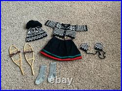 American Girl Doll Kirsten's Winter Knit Woolens Outfit Hat Socks & Snowshoes