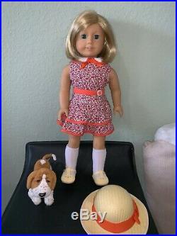 American Girl Doll Kit Kittredge Historical with RARE Grace Dog and Outfit