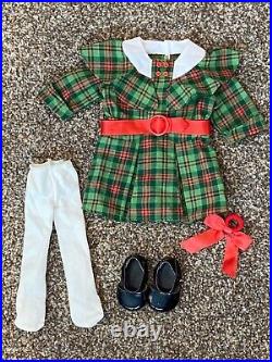 American Girl Doll Kit's Beforever Green Plaid Christmas Dress Outfit Rare/HTF
