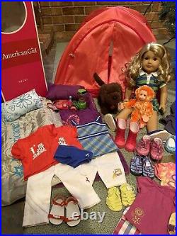 American Girl Doll Lanie GOTY Lot Retired Tent Outfits Chocolate Lab