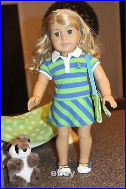 American Girl Doll Lanie GOTY with Hammock, Book, Accessories & Racoon with Can