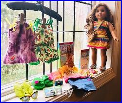 American Girl Doll Lea Clark 2016 with 4 Outfits, Accessories, Pierced Ears