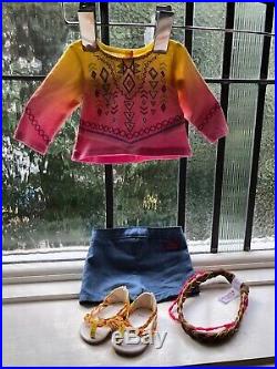 American Girl Doll Lea Clark 2016 with 4 Outfits, Accessories, Pierced Ears