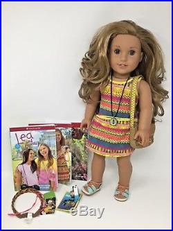 American Girl Doll Lea Clark Meet Outfit Bag Compass Books Camera Headband