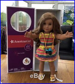 American Girl Doll Lea In Meet Outfit, Camera And Compass. Mint