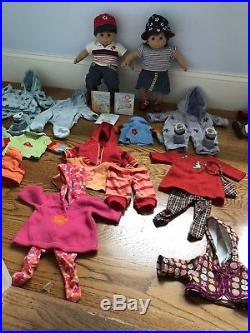 American Girl Doll Lot Bitty Baby Twins Boy & Girl Dolls With Multiple outfits