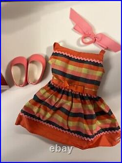 American Girl Doll Maryellen Rockin Roller Skating Outfit Shoes Dress Stripe Bow