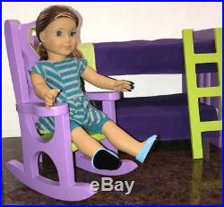 American Girl Doll McKenna+Dog Cooper, Bunk Bed, Chair, 4 Outfits LOT