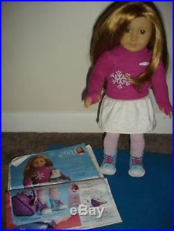 American Girl Doll Mia Year 2008 with Meet Outfit & Catalog Pages