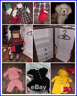 American Girl Doll Molly McIntire Pleasant Company LOT outfits dog trunk RARE