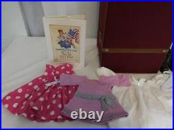 American Girl Doll Molly in her Meet Outfit + Book + a Steamer Trunk + AG Dres