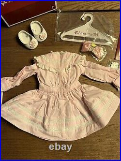 American Girl Doll Nellie Spring Dress Outfit Complete Pink NIB Retired