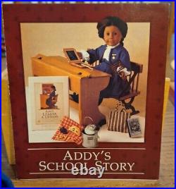 American Girl Doll Pleasant Company Addy's School Outfit, Lunch, Supplies & Desk