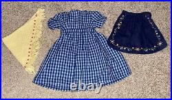 American Girl Doll Pleasant Company Kirsten Blue Checkered Dress & Apron Outfit