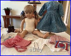 American Girl Doll Pleasant Company WHITE BODY KIRSTEN In Meet Outfit and Book