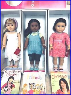 American Girl Doll Retired Gwen, Sonali, Chrissa, Llama and Outfit Set