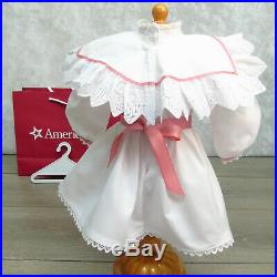 American Girl Doll SAMANTHA TEA PARTY DRESS + SLIPPERS NEW Outfit Ribbon & Socks
