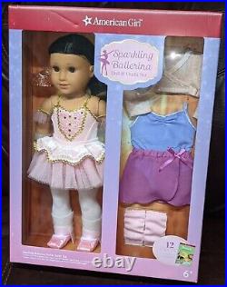 American Girl Doll SPARKLING BALLERINA Outfit Set Curly Brown Hair Eyes NEW
