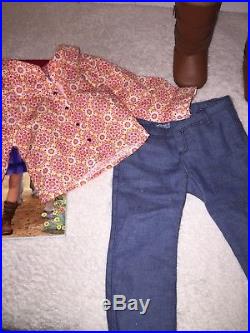 American Girl Doll Saige With Extra Outfit, Ring, Book