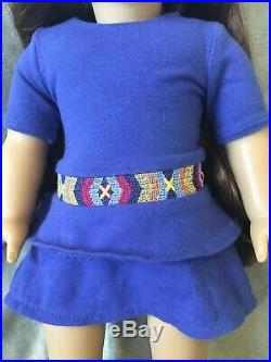 American Girl Doll Saige excellent condition contains doll, outfit, and earrings