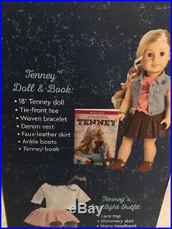 American Girl Doll Tenney-Brand New w 2 Outfits, Book, & Accessories