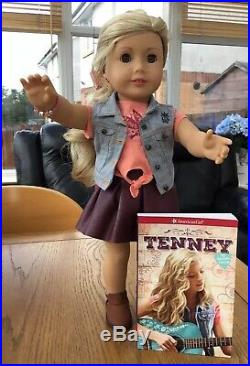 American Girl Doll Tenney In Meet Outfit With Book Mint