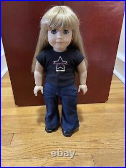 American Girl Doll and Wooden Carry Case that doubles as a Bedroom Playset
