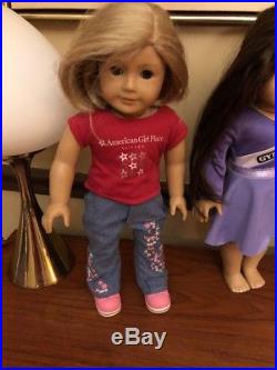 American Girl Dolls Lot of 7 Dolls with outfits and pierced ears