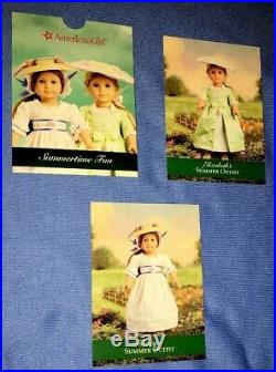 American Girl Elizabeth Summer Gown Dress Outfit with Hat, Cards COMPLETE