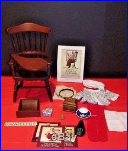 American Girl Felicity Learns A Lesson Windsor Writing Chair & Outfit 19 pieces