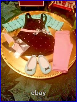 American Girl Grace Thomas Doll Baking Outfit NIB & Bonus Sturdy Stickers Lot