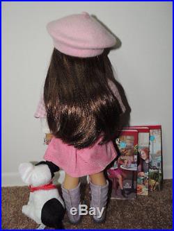 American Girl Grace withmeet outfit, accessories, dog, tarvel set, books, outfit