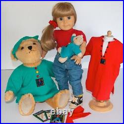 American Girl JLY #3 Doll, in Blue Jeans I, Sleepshirt & Mini Bear, Miss AG Bear