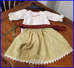 American Girl Josefina Limited Harvest Outfit Green Skirt, White Shirt, and Red