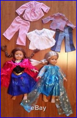 American Girl Julie Felicity dolls outfits lot Pajama huge lot dress elsa anna