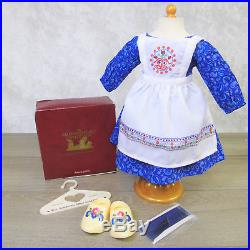 American Girl KIRSTEN'S BAKING OUTFIT'Wooden' Shoes Apron Dress Hair Ties BOX +