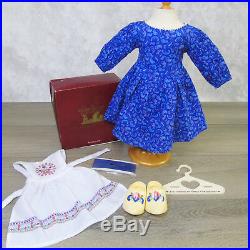 American Girl KIRSTEN'S BAKING OUTFIT'Wooden' Shoes Apron Dress Hair Ties BOX +