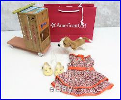 American Girl KIT'S HOMEMADE SCOOTER OUTFIT & DOG Basset Hound Grace Shoes BAG