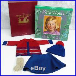 American Girl KIT'S TREE HOUSE OUTFIT + KITS WORLD BOOK Sweater Hat Cards BOX +