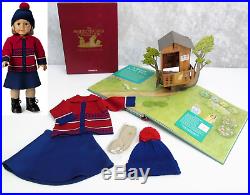 American Girl KIT'S TREE HOUSE OUTFIT + KITS WORLD BOOK Sweater Hat Cards BOX +
